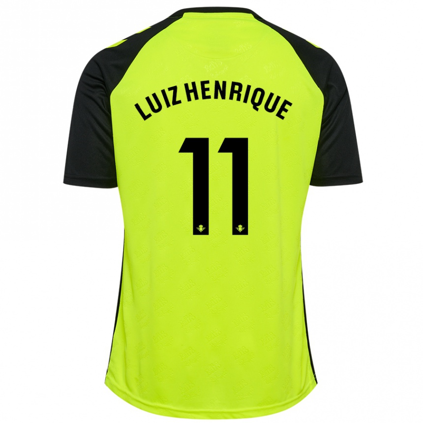 Hombre Fútbol Camiseta Luiz Henrique #11 Amarillo Fluorescente Negro 2ª Equipación 2024/25 Argentina