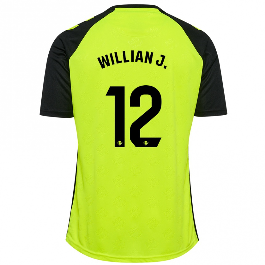 Hombre Fútbol Camiseta Willian José #12 Amarillo Fluorescente Negro 2ª Equipación 2024/25 Argentina