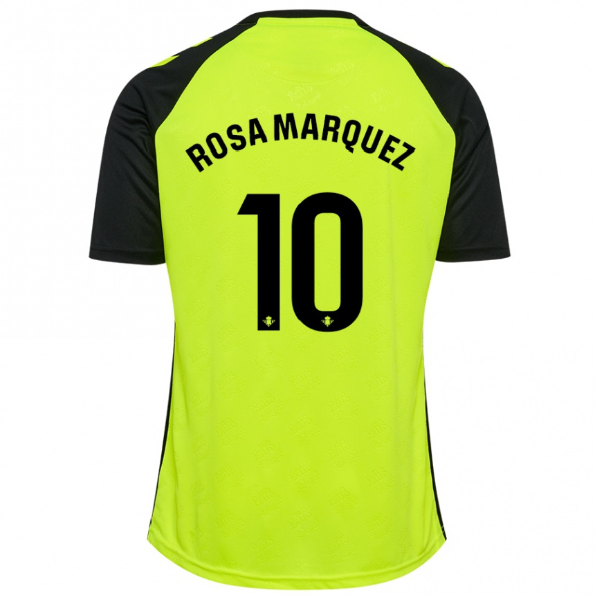 Hombre Fútbol Camiseta Rosa Márquez Baena #10 Amarillo Fluorescente Negro 2ª Equipación 2024/25 Argentina