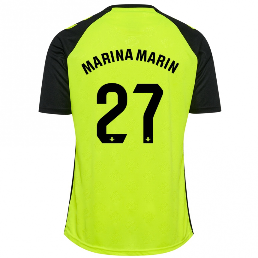 Hombre Fútbol Camiseta Marina Marín #27 Amarillo Fluorescente Negro 2ª Equipación 2024/25 Argentina