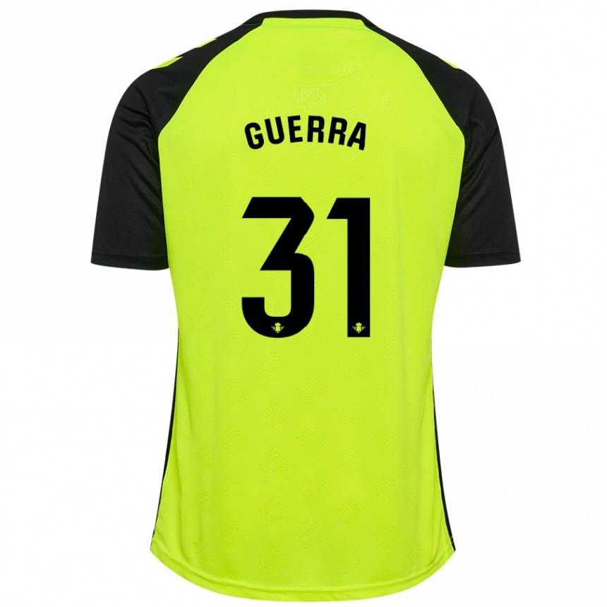 Hombre Fútbol Camiseta Ana Guerra Morcillo #31 Amarillo Fluorescente Negro 2ª Equipación 2024/25 Argentina