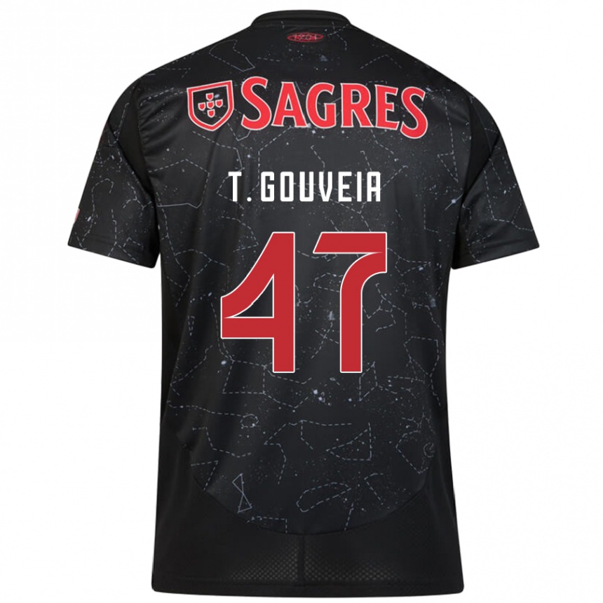 Hombre Fútbol Camiseta Tiago Gouveia #47 Negro Rojo 2ª Equipación 2024/25 Argentina