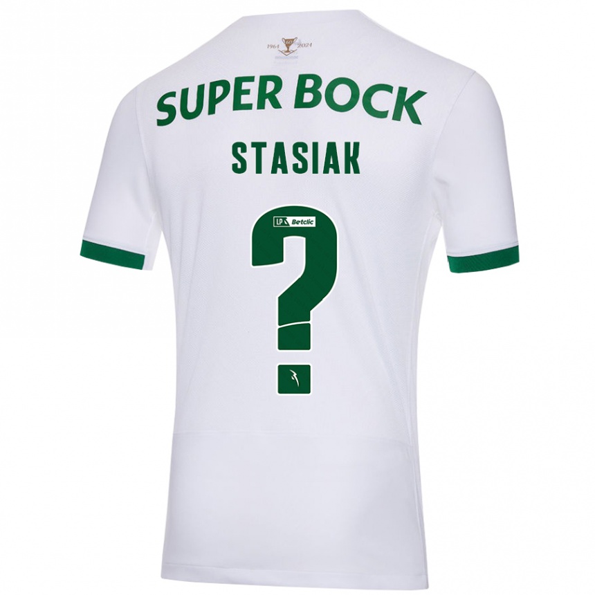 Hombre Fútbol Camiseta Jakub Stasiak #0 Blanco Verde 2ª Equipación 2024/25 Argentina