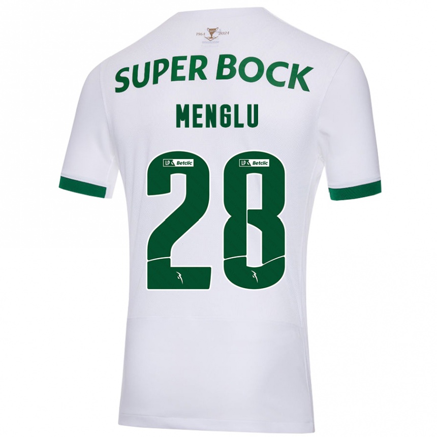 Hombre Fútbol Camiseta Shen Menglu #28 Blanco Verde 2ª Equipación 2024/25 Argentina