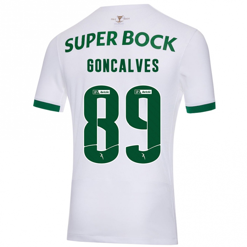 Hombre Fútbol Camiseta André Gonçalves #89 Blanco Verde 2ª Equipación 2024/25 Argentina