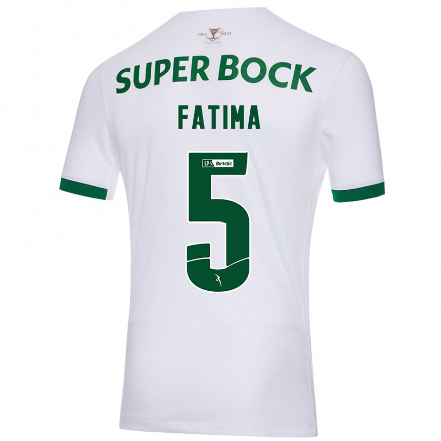 Hombre Fútbol Camiseta Francisca Fatima Aquino Dutra #5 Blanco Verde 2ª Equipación 2024/25 Argentina