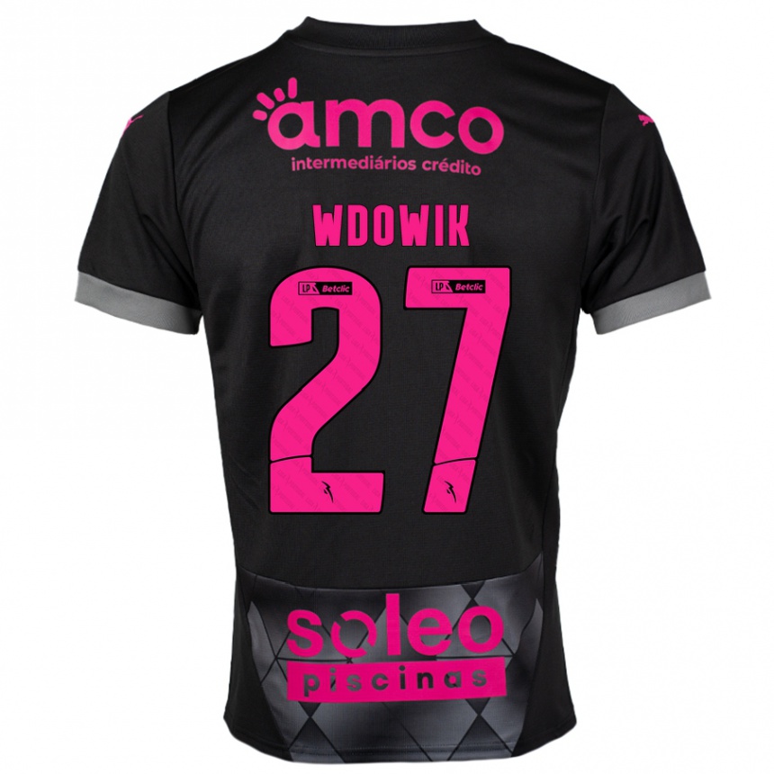 Hombre Fútbol Camiseta Bartlomiej Wdowik #27 Negro Rosa 2ª Equipación 2024/25 Argentina