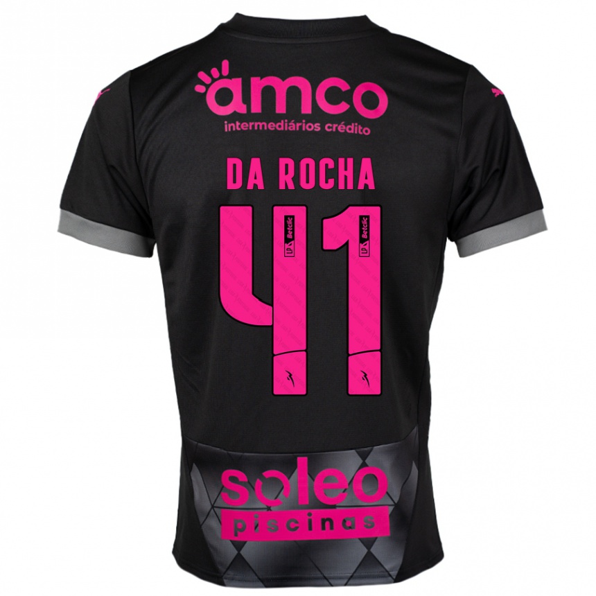 Hombre Fútbol Camiseta Yanis Da Rocha #41 Negro Rosa 2ª Equipación 2024/25 Argentina