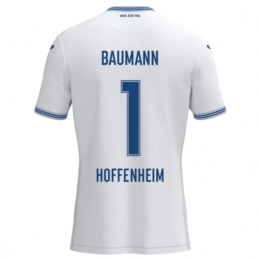 Hombre Fútbol Camiseta Oliver Baumann #1 Blanco Azul 2ª Equipación 2024/25 Argentina