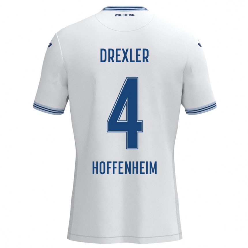 Hombre Fútbol Camiseta Tim Drexler #4 Blanco Azul 2ª Equipación 2024/25 Argentina