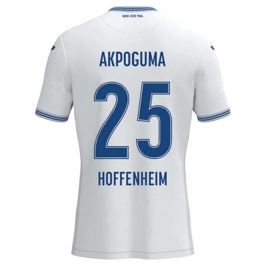 Hombre Fútbol Camiseta Kevin Akpoguma #25 Blanco Azul 2ª Equipación 2024/25 Argentina