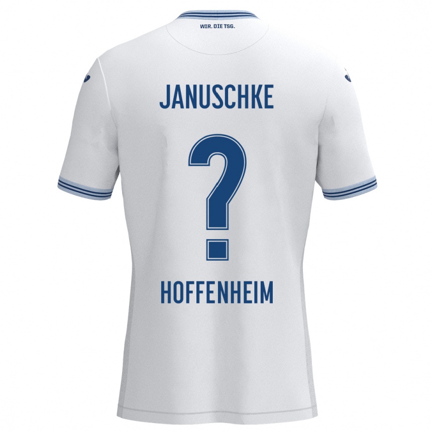 Hombre Fútbol Camiseta Tim Januschke #0 Blanco Azul 2ª Equipación 2024/25 Argentina