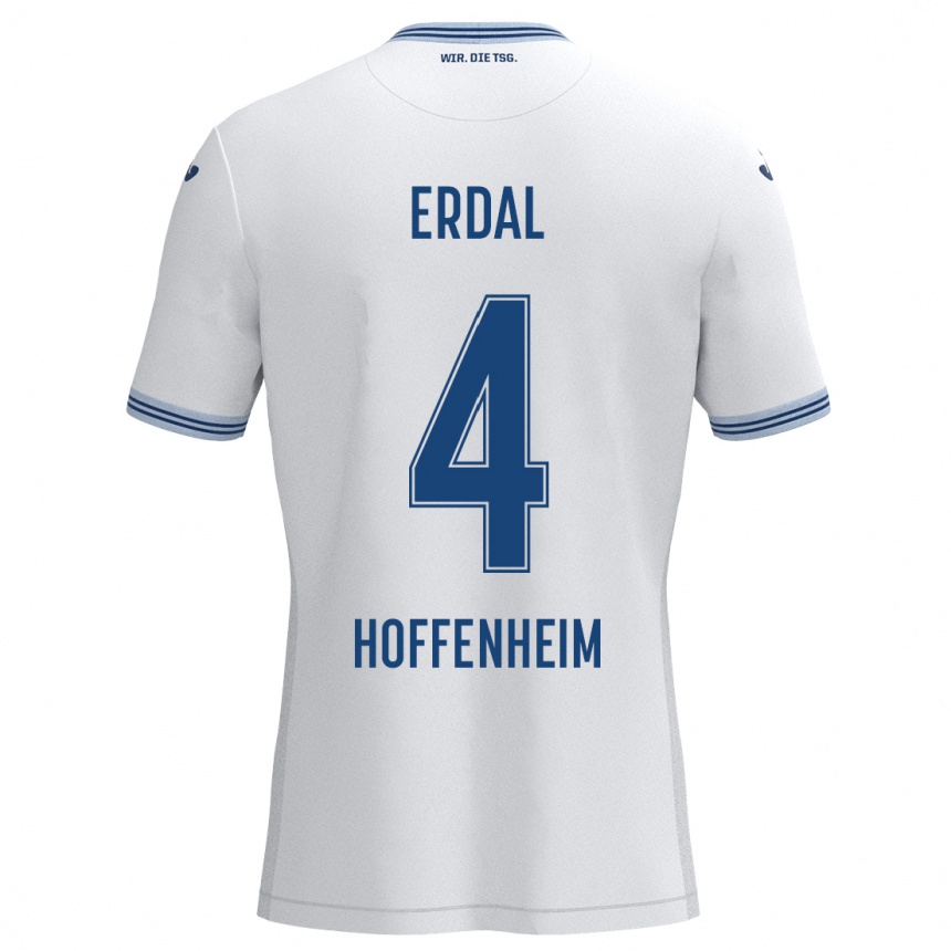 Hombre Fútbol Camiseta İzzet Erdal #4 Blanco Azul 2ª Equipación 2024/25 Argentina