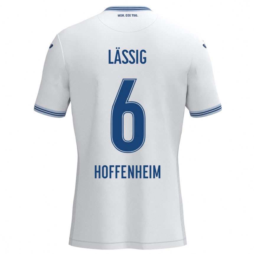 Hombre Fútbol Camiseta Valentin Lässig #6 Blanco Azul 2ª Equipación 2024/25 Argentina