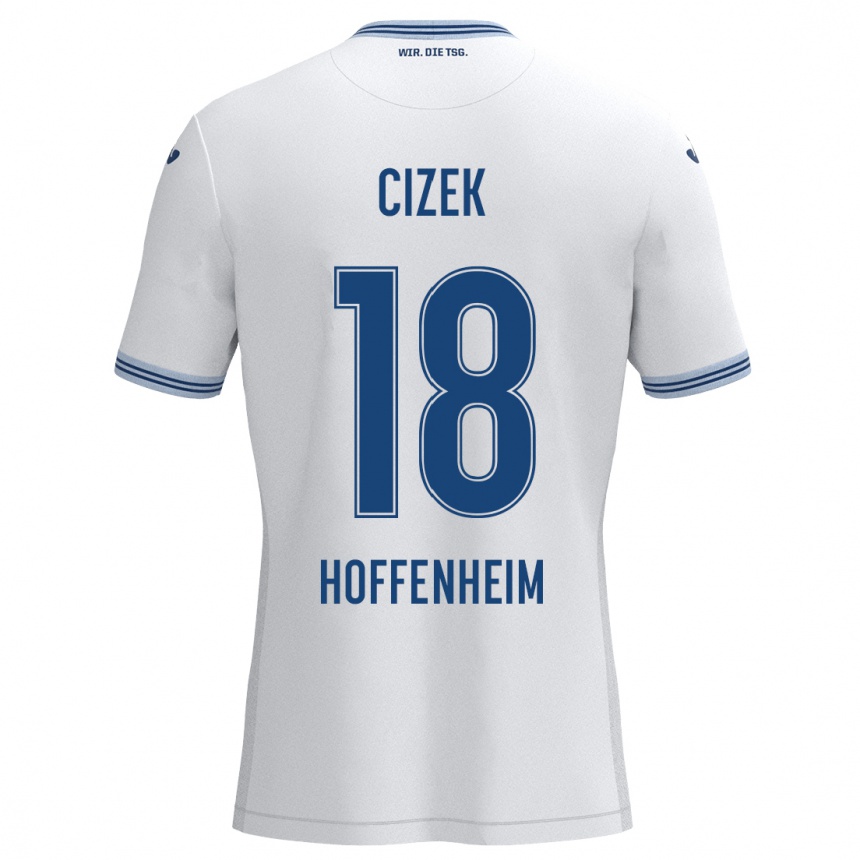 Hombre Fútbol Camiseta Krystof Cizek #18 Blanco Azul 2ª Equipación 2024/25 Argentina