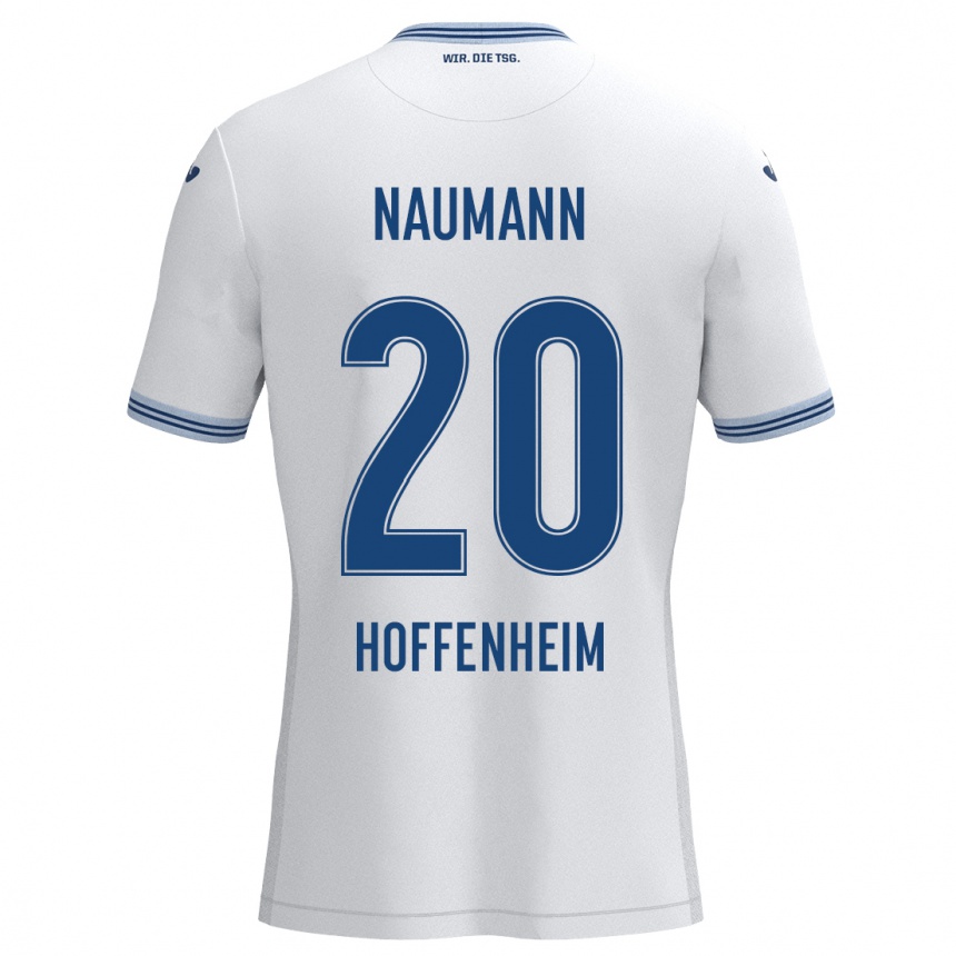 Hombre Fútbol Camiseta Maxim Naumann #20 Blanco Azul 2ª Equipación 2024/25 Argentina