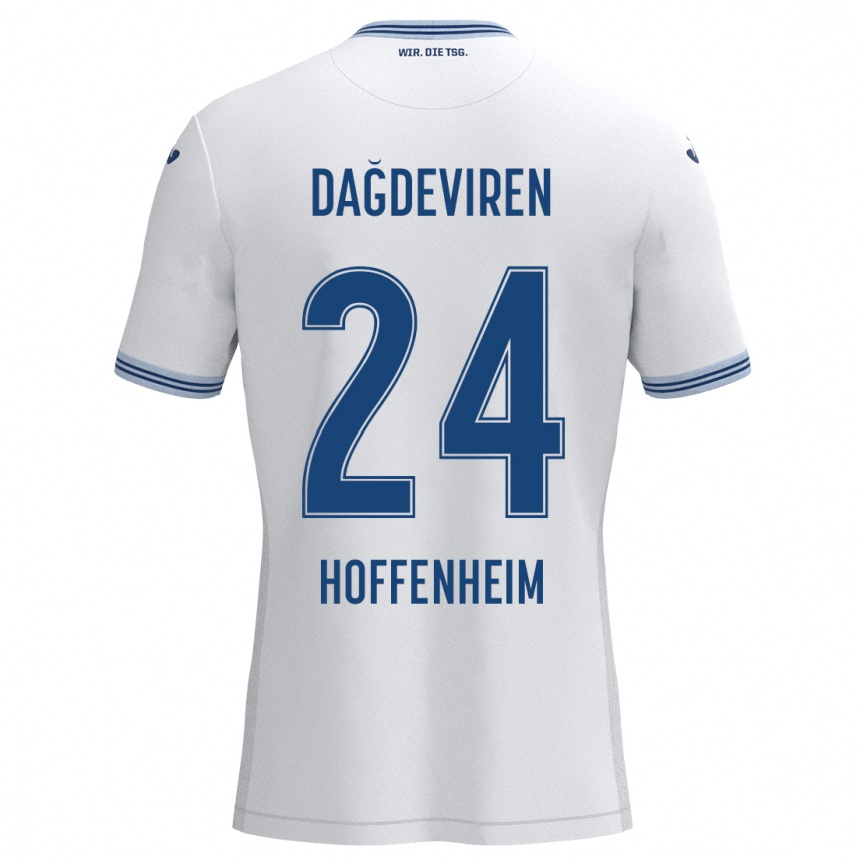 Hombre Fútbol Camiseta Diren Dağdeviren #24 Blanco Azul 2ª Equipación 2024/25 Argentina