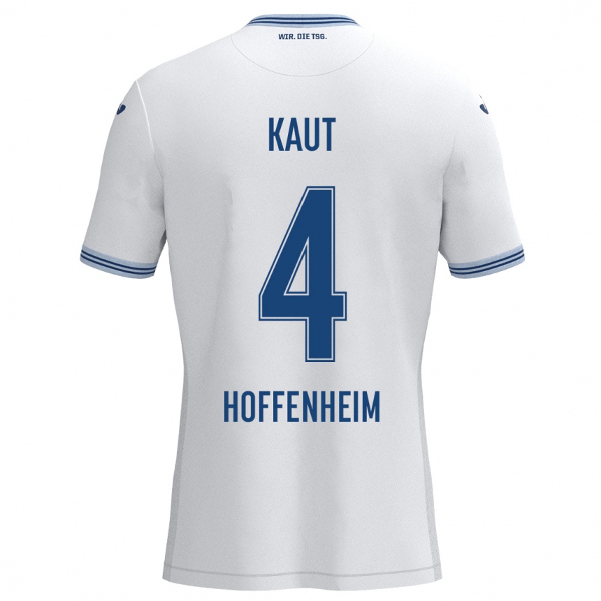 Hombre Fútbol Camiseta Lisann Kaut #4 Blanco Azul 2ª Equipación 2024/25 Argentina