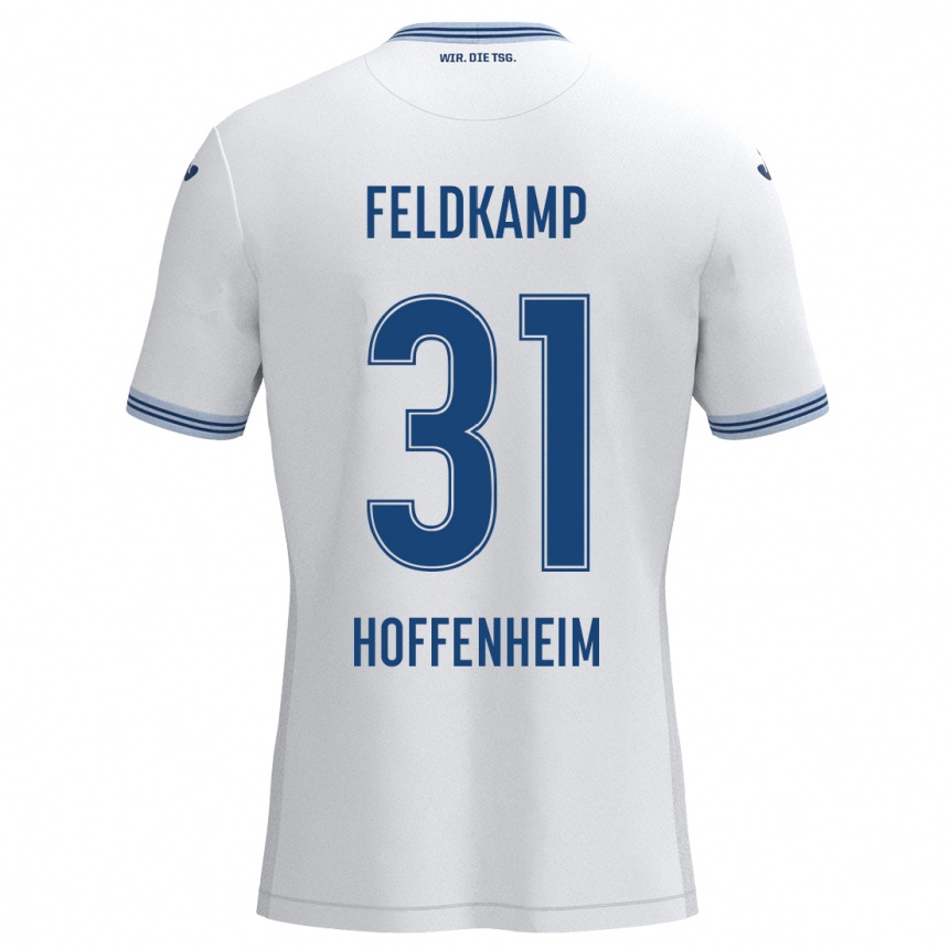 Hombre Fútbol Camiseta Jana Feldkamp #31 Blanco Azul 2ª Equipación 2024/25 Argentina