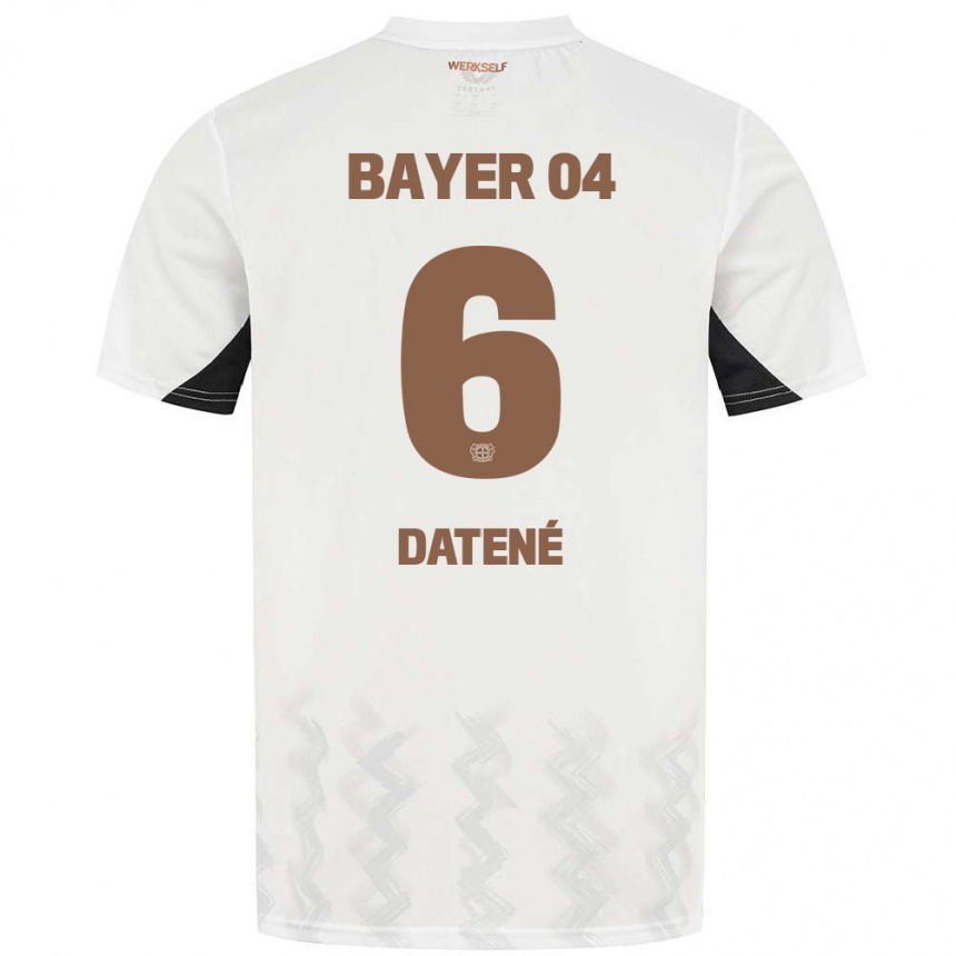 Hombre Fútbol Camiseta Elia Datené #6 Blanco Negro 2ª Equipación 2024/25 Argentina