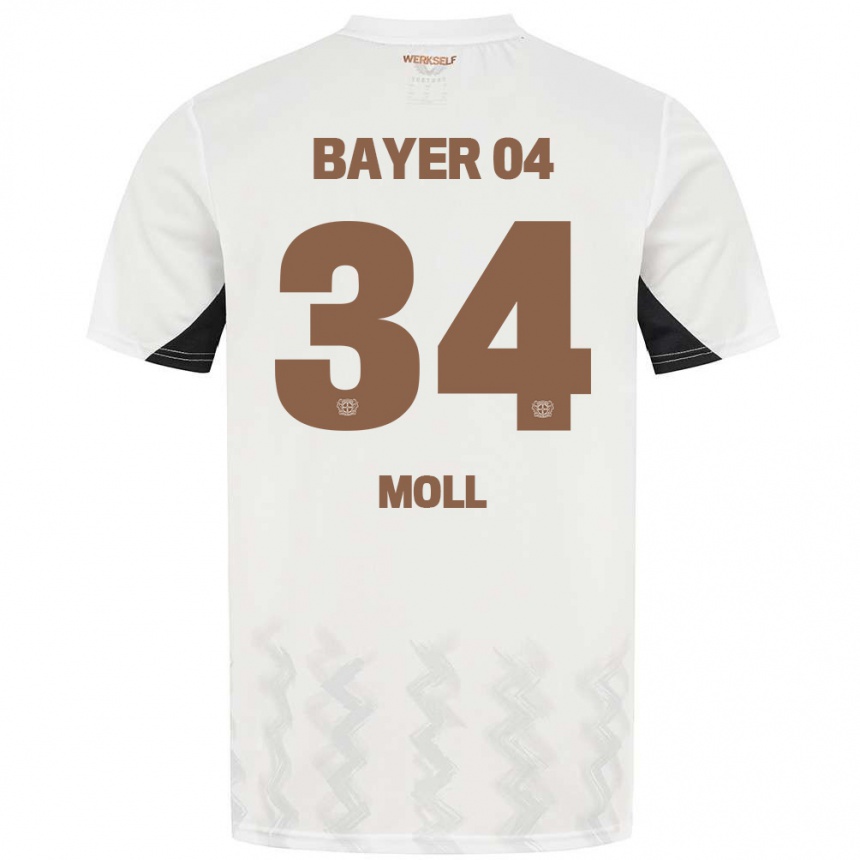 Hombre Fútbol Camiseta Anne Moll #34 Blanco Negro 2ª Equipación 2024/25 Argentina