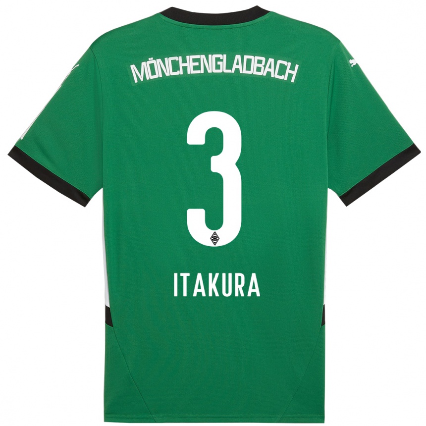 Hombre Fútbol Camiseta Ko Itakura #3 Verde Blanco 2ª Equipación 2024/25 Argentina