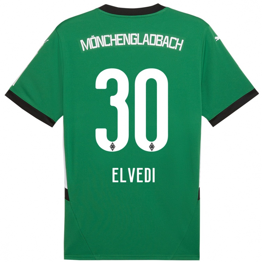 Hombre Fútbol Camiseta Nico Elvedi #30 Verde Blanco 2ª Equipación 2024/25 Argentina