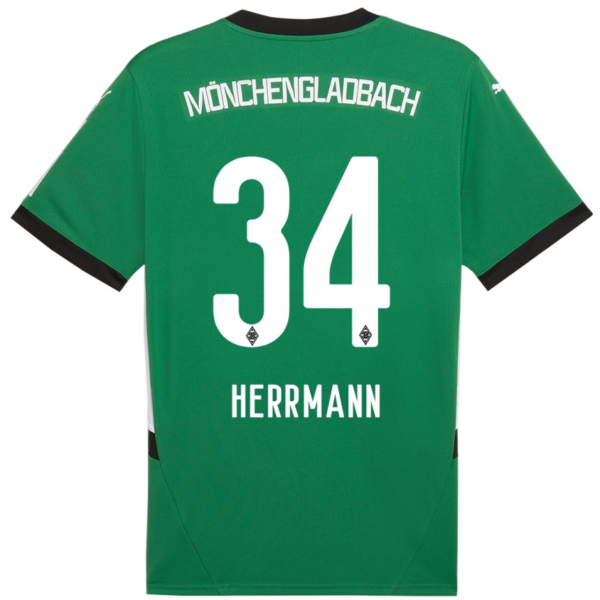 Hombre Fútbol Camiseta Charles Herrmann #34 Verde Blanco 2ª Equipación 2024/25 Argentina