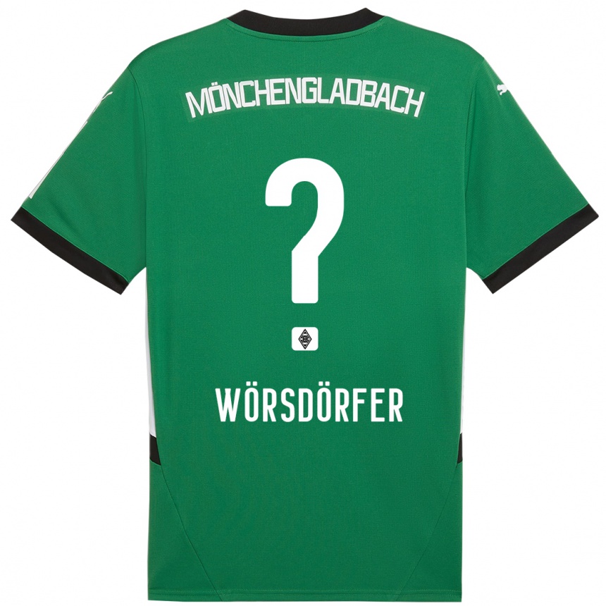 Hombre Fútbol Camiseta Len Wörsdörfer #0 Verde Blanco 2ª Equipación 2024/25 Argentina