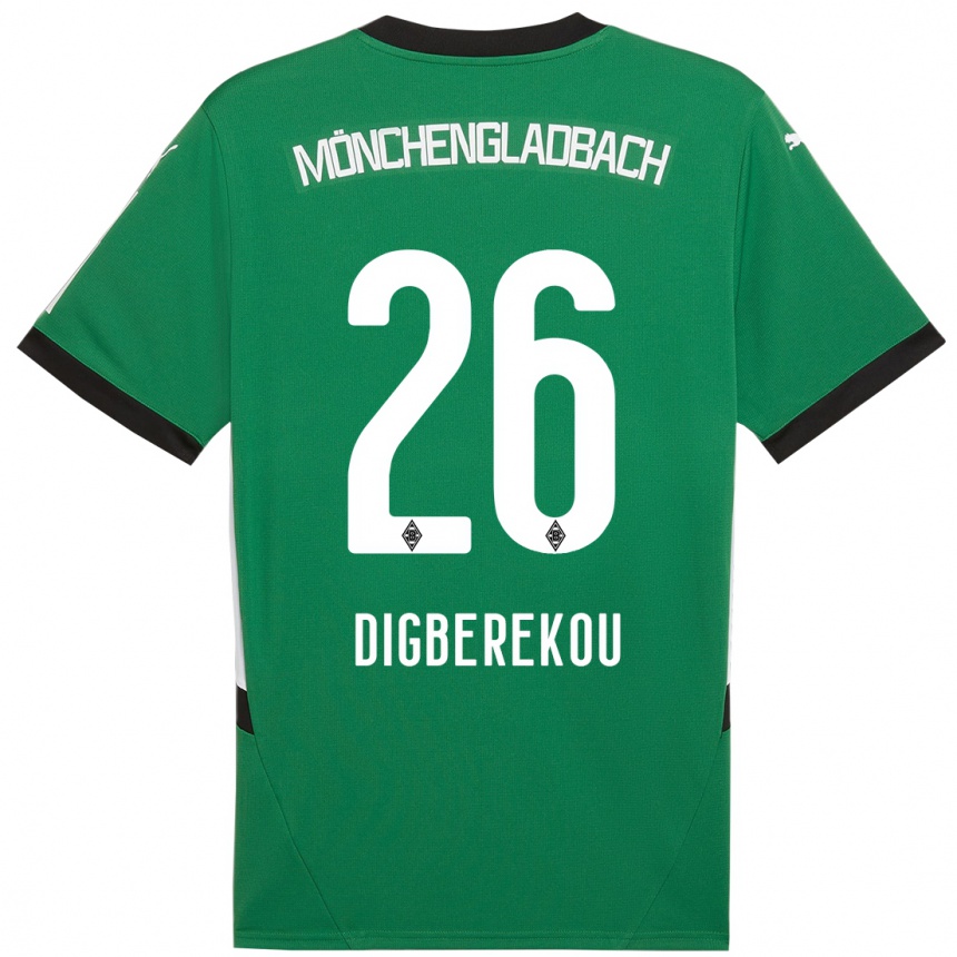 Hombre Fútbol Camiseta Ibrahim Digberekou #26 Verde Blanco 2ª Equipación 2024/25 Argentina