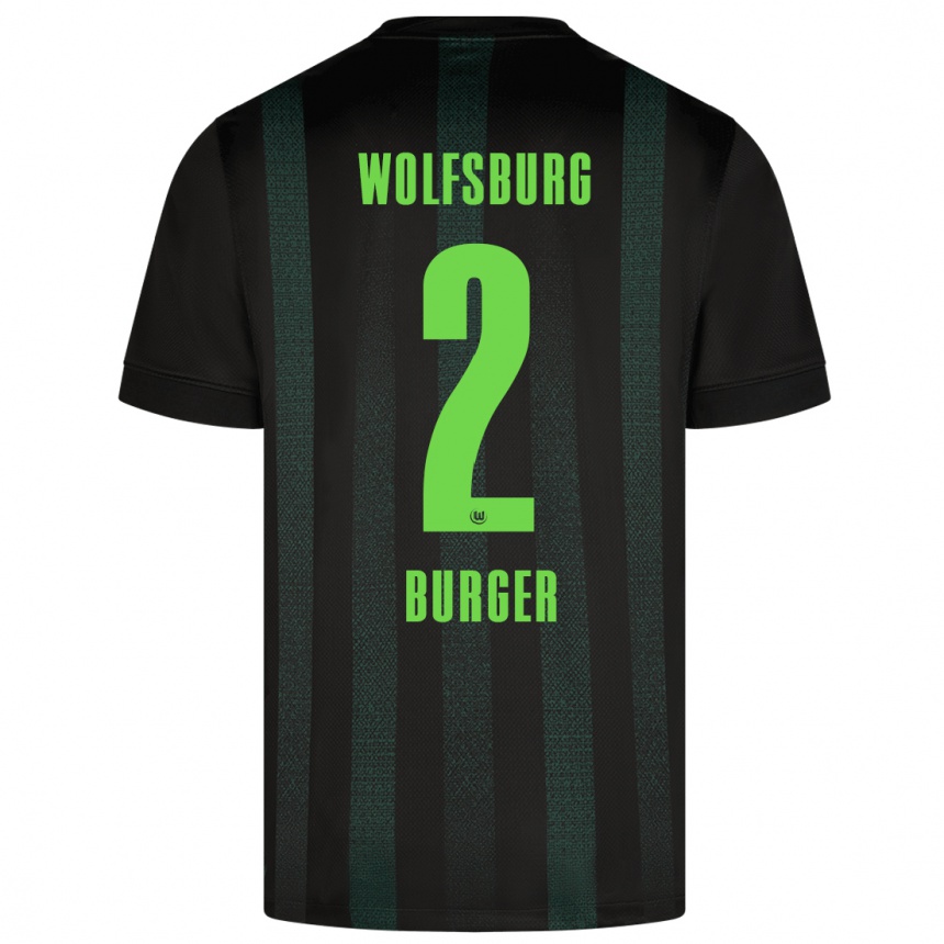 Hombre Fútbol Camiseta Jan Bürger #2 Verde Oscuro 2ª Equipación 2024/25 Argentina