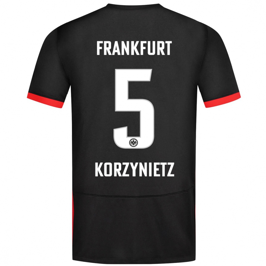 Hombre Fútbol Camiseta Jaden Korzynietz #5 Negro 2ª Equipación 2024/25 Argentina