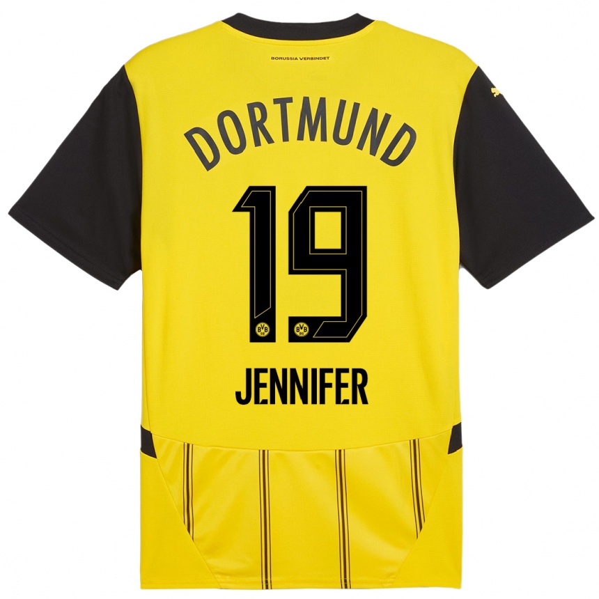 Mujer Fútbol Camiseta Gutierrez Bermejo Jennifer #19 Amarillo Negro 1ª Equipación 2024/25 Argentina