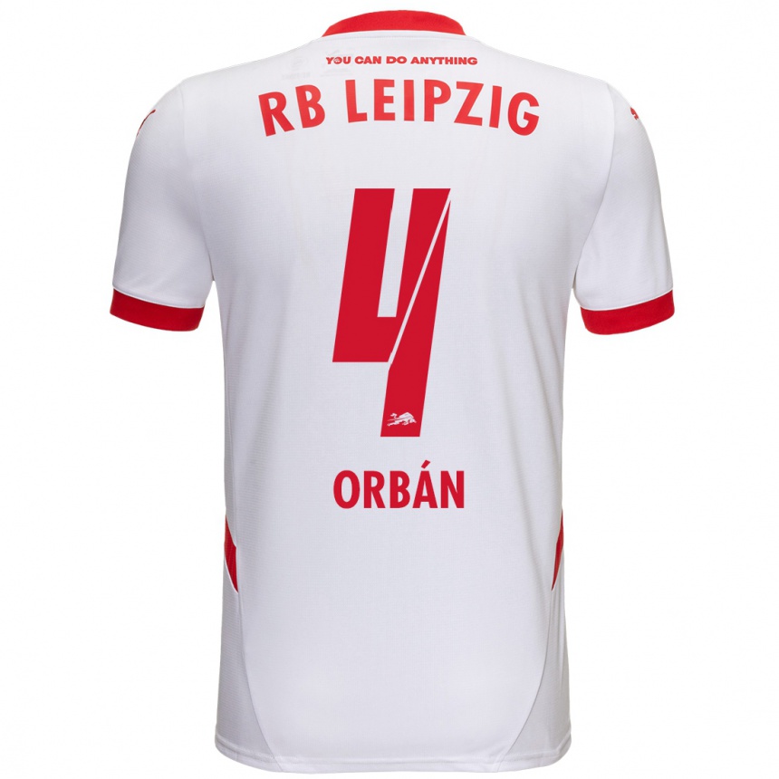 Mujer Fútbol Camiseta Willi Orbán #4 Blanco Rojo 1ª Equipación 2024/25 Argentina