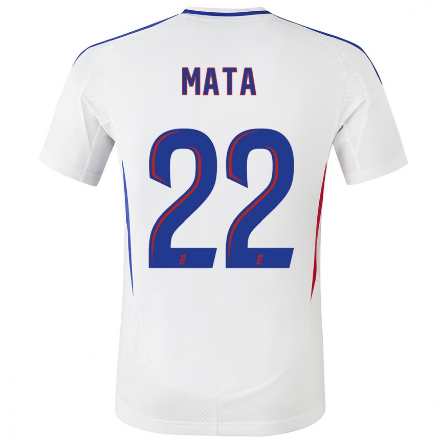 Mujer Fútbol Camiseta Clinton Mata #22 Blanco Azul 1ª Equipación 2024/25 Argentina