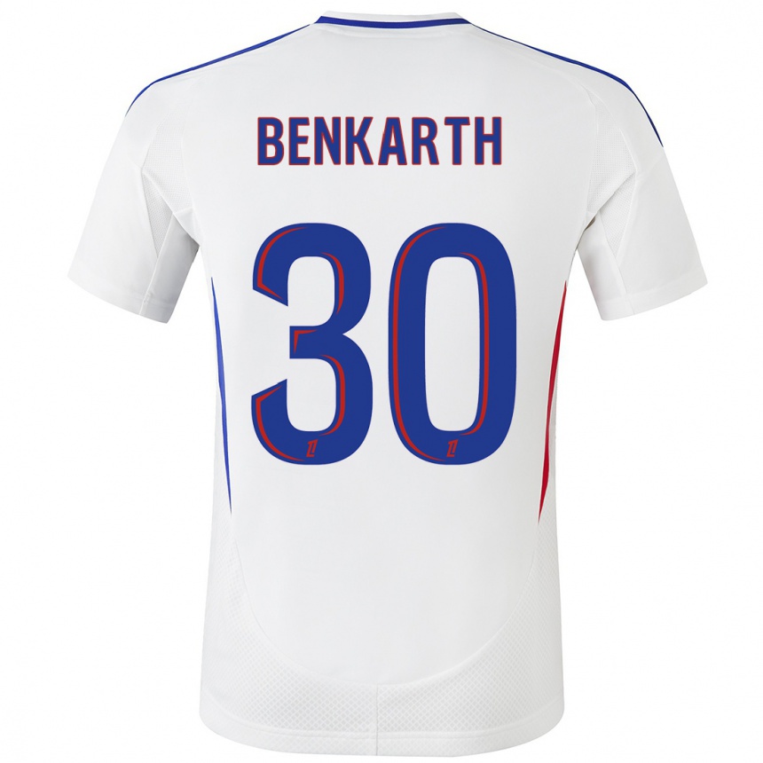 Mujer Fútbol Camiseta Laura Benkarth #30 Blanco Azul 1ª Equipación 2024/25 Argentina