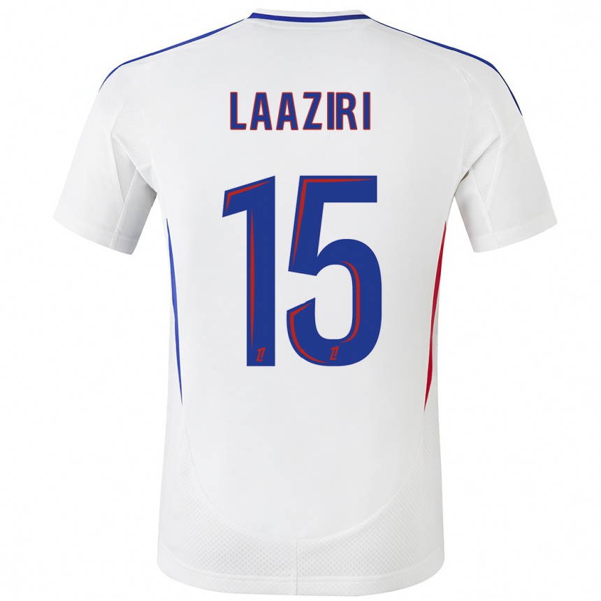 Mujer Fútbol Camiseta Achraf Laaziri #15 Blanco Azul 1ª Equipación 2024/25 Argentina