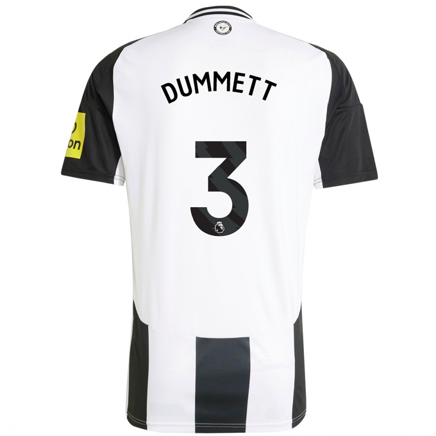 Mujer Fútbol Camiseta Paul Dummett #3 Blanco Negro 1ª Equipación 2024/25 Argentina