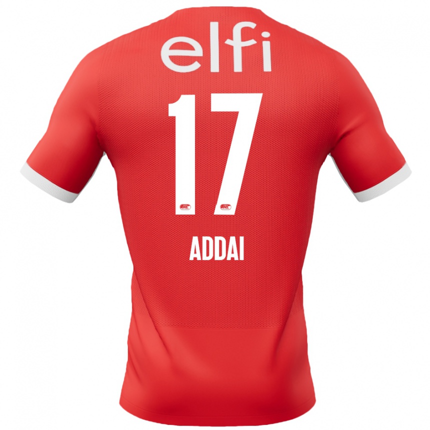 Mujer Fútbol Camiseta Jayden Addai #17 Rojo Blanco 1ª Equipación 2024/25 Argentina