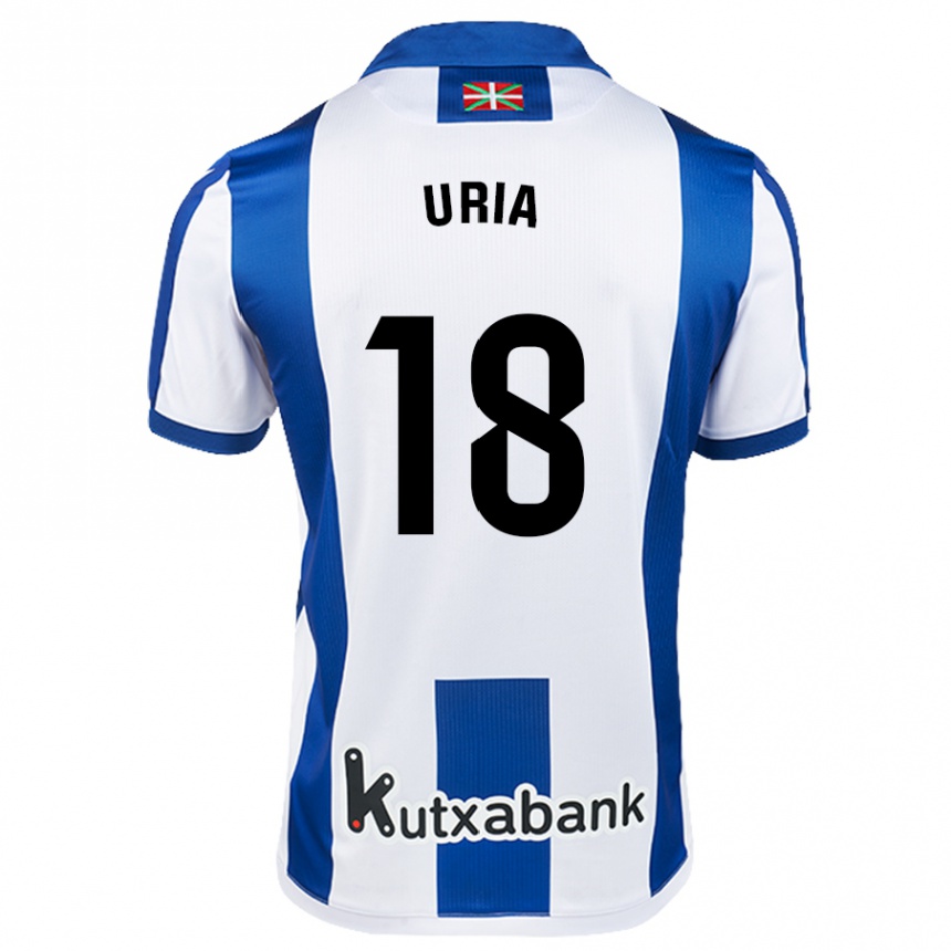 Mujer Fútbol Camiseta Mirari Uria Gabilondo #18 Blanco Azul 1ª Equipación 2024/25 Argentina