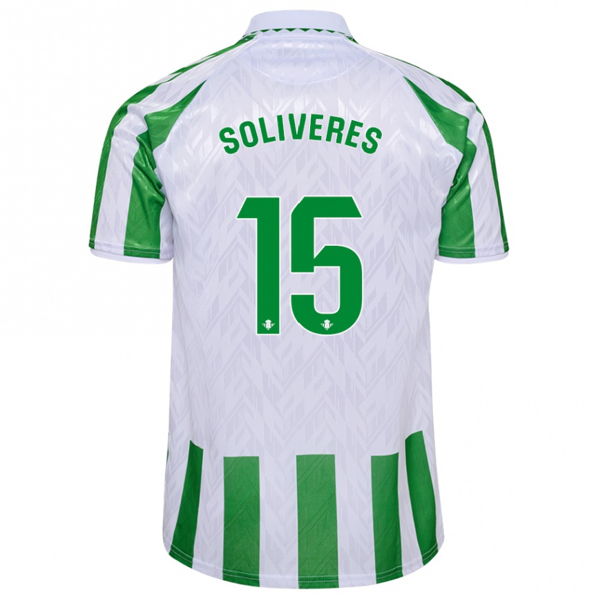 Mujer Fútbol Camiseta Gema Soliveres #15 Verde Rayas Blancas 1ª Equipación 2024/25 Argentina