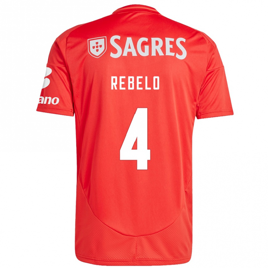 Mujer Fútbol Camiseta Silvia Rebelo #4 Rojo Blanco 1ª Equipación 2024/25 Argentina