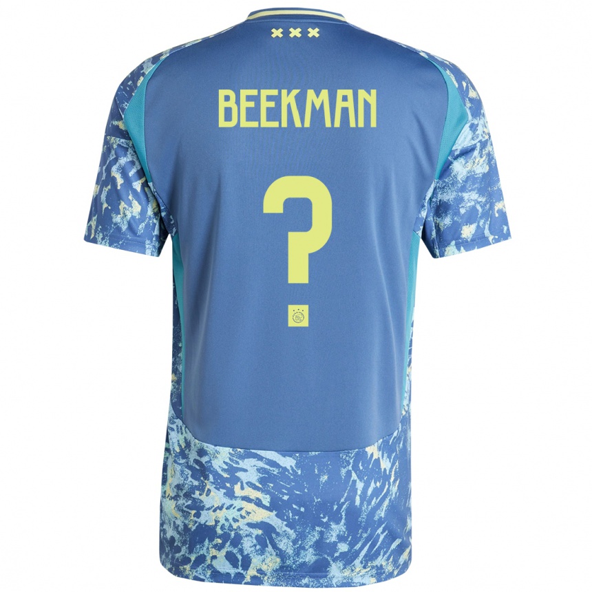 Mujer Fútbol Camiseta Luuk Beekman #0 Gris Azul Amarillo 2ª Equipación 2024/25 Argentina