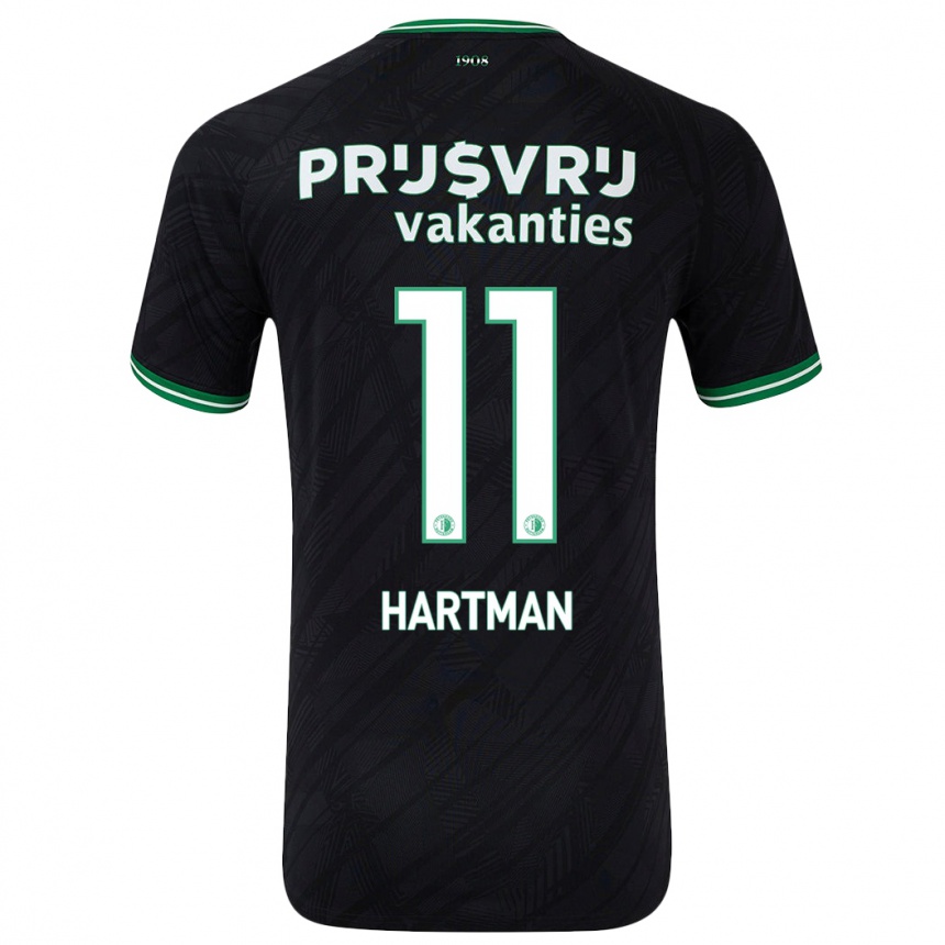 Mujer Fútbol Camiseta Quilindschy Hartman #11 Negro Verde 2ª Equipación 2024/25 Argentina