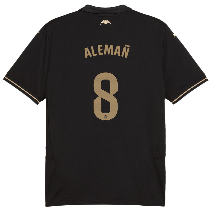 Mujer Fútbol Camiseta Pedro Alemañ #8 Negro 2ª Equipación 2024/25 Argentina