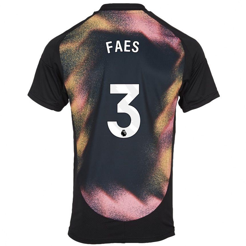 Mujer Fútbol Camiseta Wout Faes #3 Negro Blanco 2ª Equipación 2024/25 Argentina