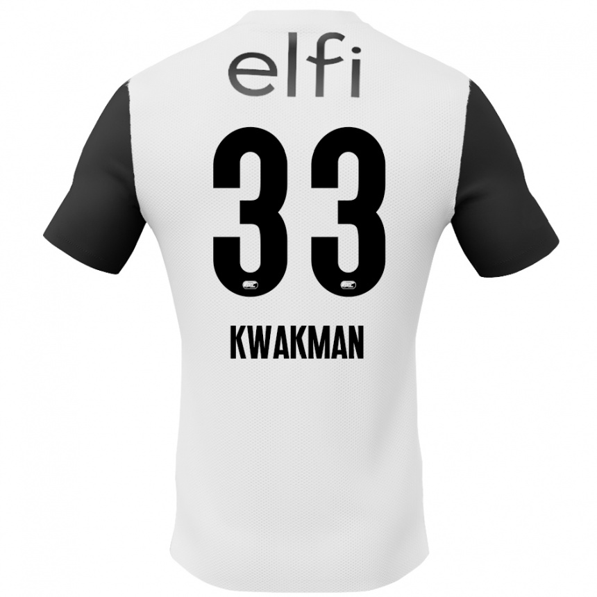 Mujer Fútbol Camiseta Dave Kwakman #33 Blanco Negro 2ª Equipación 2024/25 Argentina