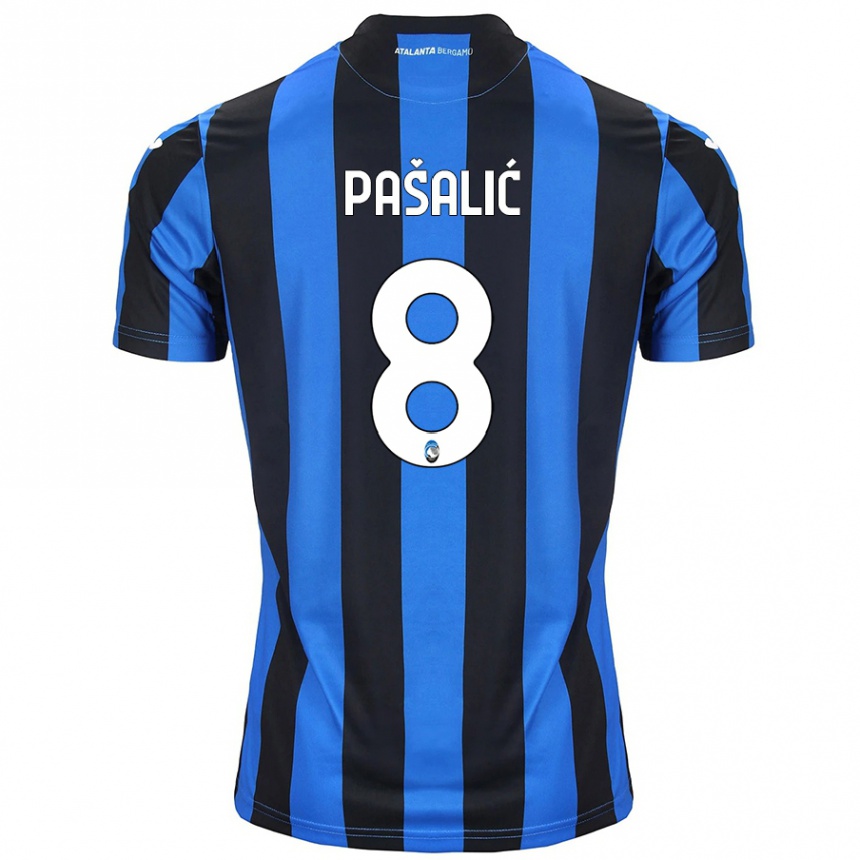 Niño Fútbol Camiseta Mario Pasalic #8 Azul Negro 1ª Equipación 2024/25 Argentina