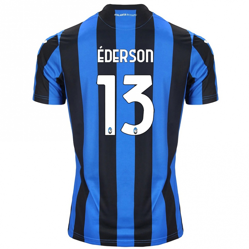 Niño Fútbol Camiseta Éderson #13 Azul Negro 1ª Equipación 2024/25 Argentina