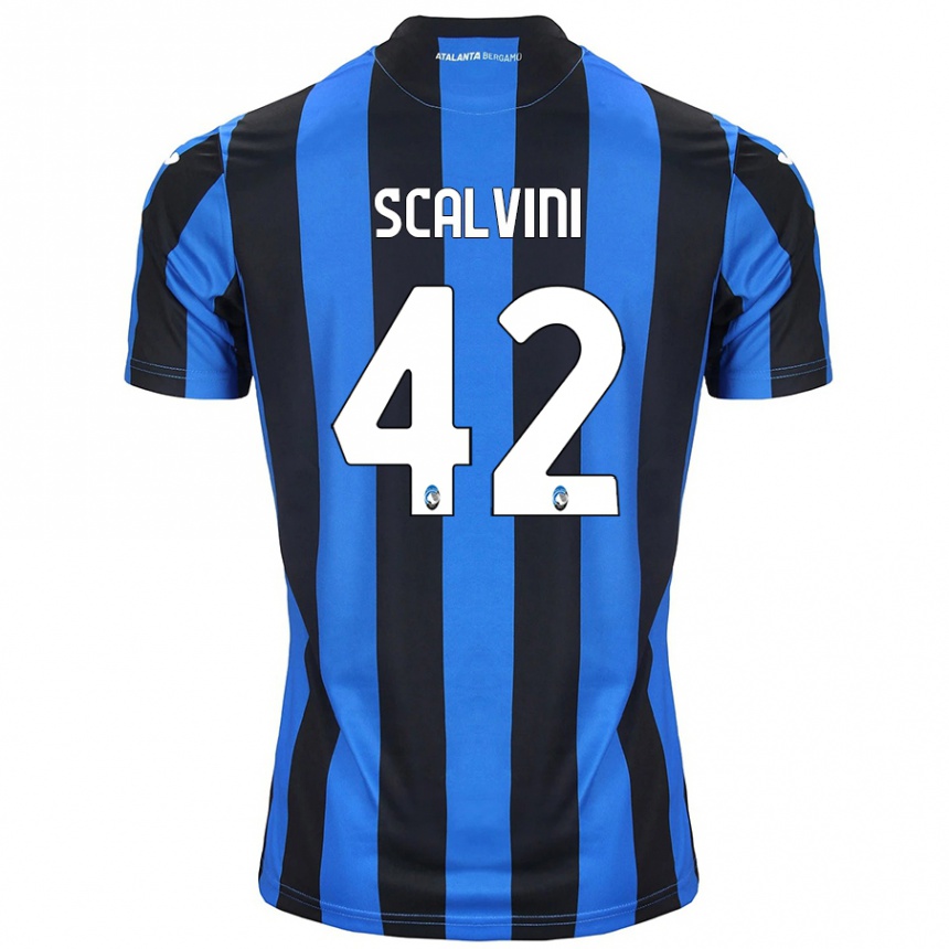 Niño Fútbol Camiseta Giorgio Scalvini #42 Azul Negro 1ª Equipación 2024/25 Argentina